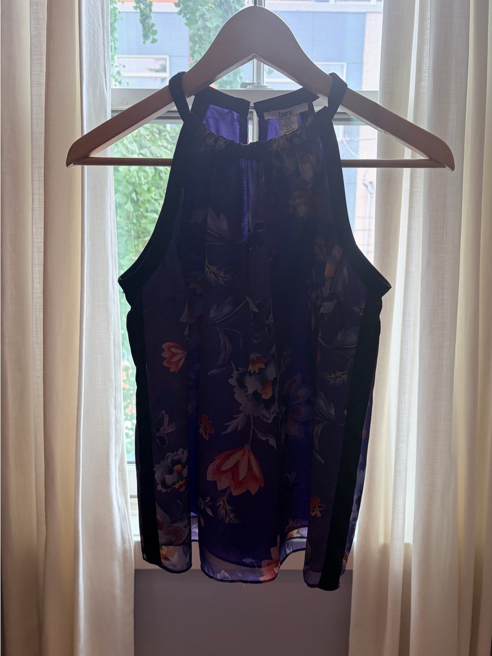 Whimsy Fairy Boho Floral A Line Halter Top Purple Black Size XS - Picture 8 of 9